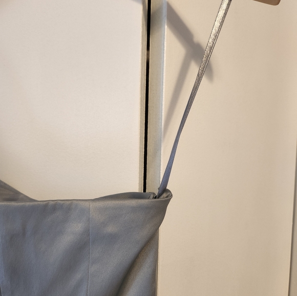 The Limited Silver/Grey Off The Shoulder Pleated Waist Evening Dress - Picture 5 of 13